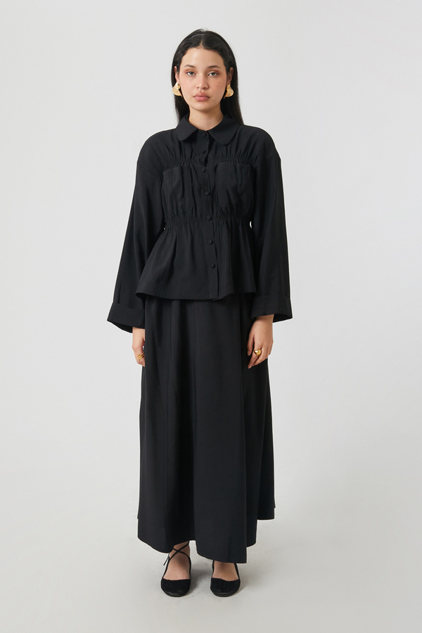 Büzgülü Etek Takım Siyah - 7