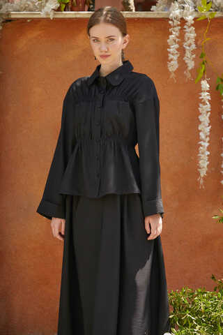 Büzgülü Etek Takım Siyah - 3