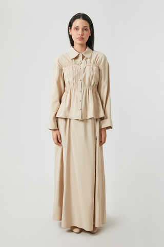 Gathered Skirt Set Stone - 10