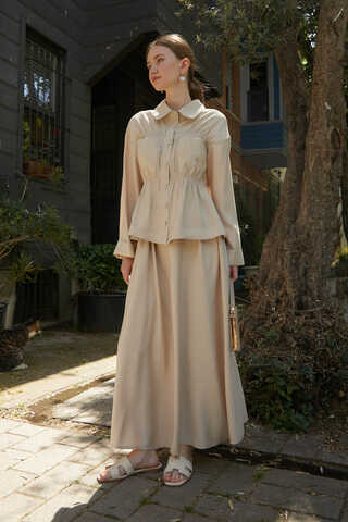 Gathered Skirt Set Stone - 7