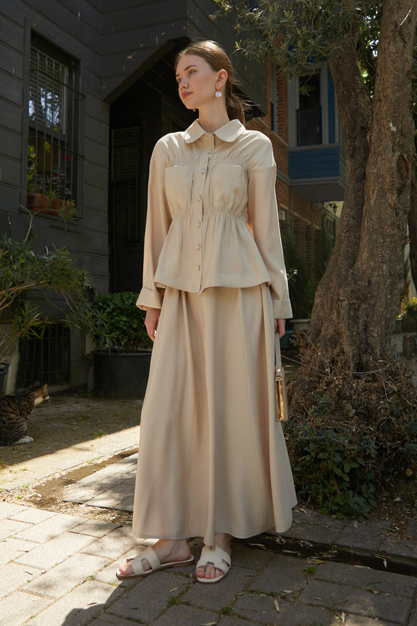 Gathered Skirt Set Stone - 7