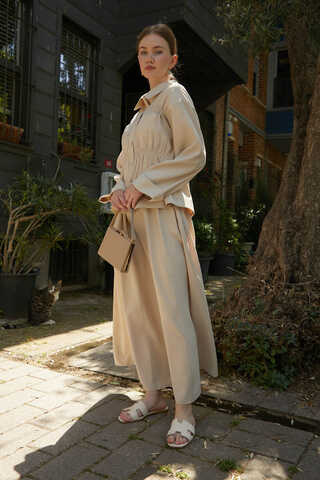 Gathered Skirt Set Stone - 9