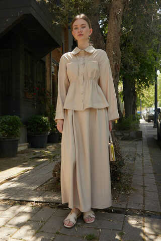 Gathered Skirt Set Stone - 2