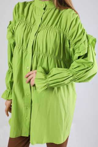 Büzgülü Gömlek Fıstık Yeşili - 3