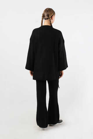 Büzgülü İspanyol Paça Triko Takım Siyah - 6