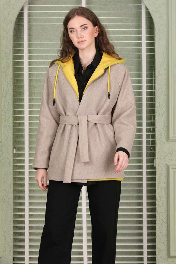 Cachet Short Jacket Dark Beige - 1