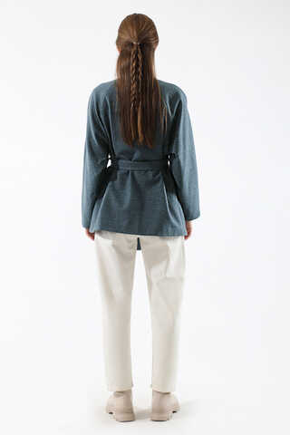 Cachet Short Jacket İndigo - 6