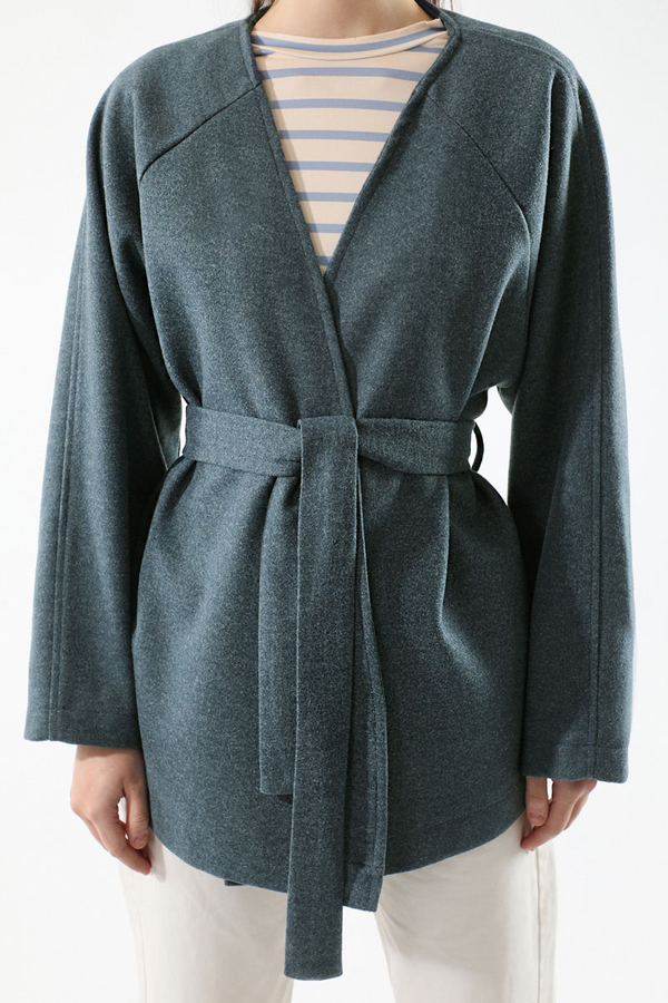 Cachet Short Jacket İndigo - 4