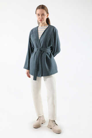 Cachet Short Jacket İndigo - 5