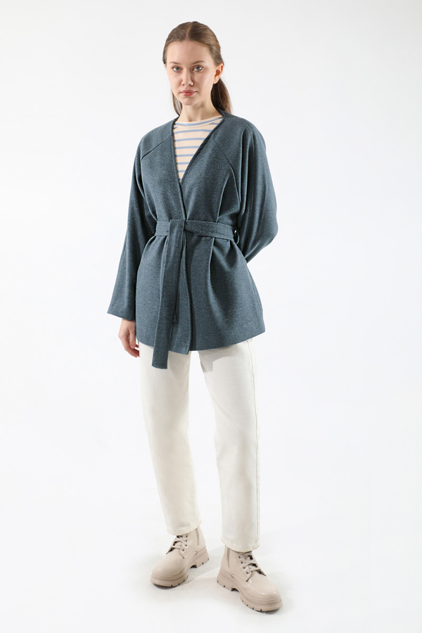 Cachet Short Jacket İndigo - 5