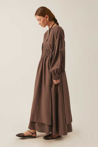 Çağıl Elbise Kahverengi - 6