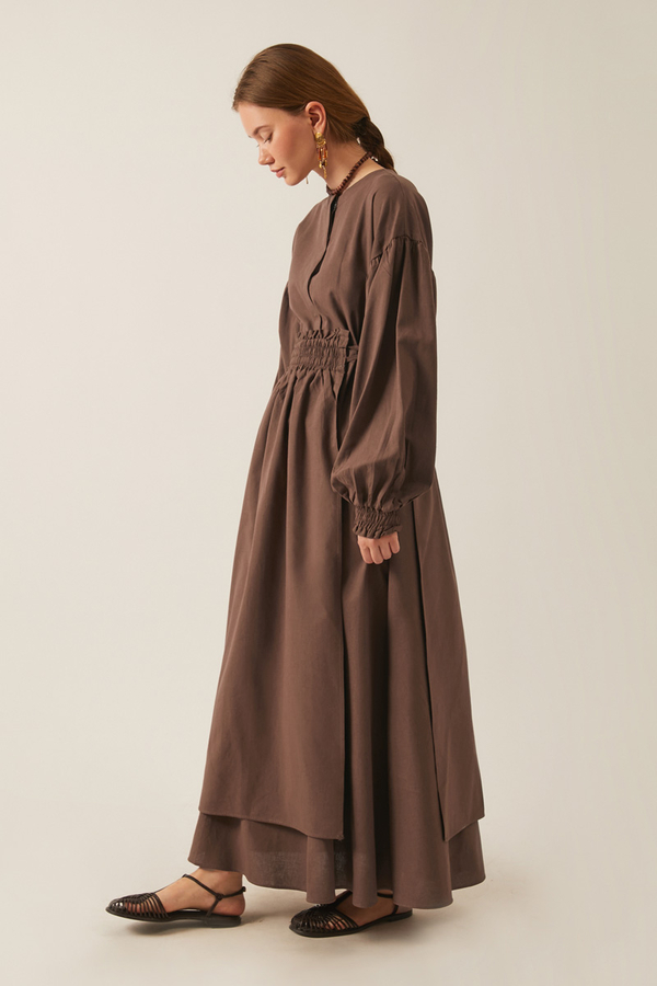 Çağıl Elbise Kahverengi - 6