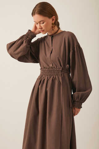 Çağıl Elbise Kahverengi - 5