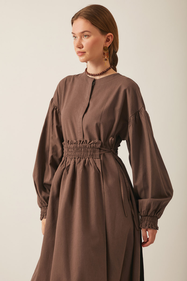 Çağıl Elbise Kahverengi - 7