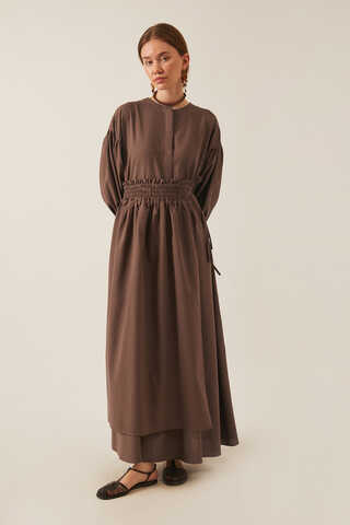 Çağıl Elbise Kahverengi - 4