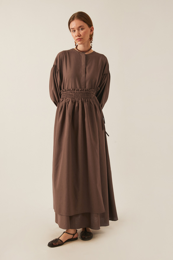 Çağıl Elbise Kahverengi - 4