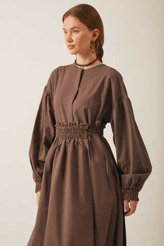 Çağıl Elbise Kahverengi - 7