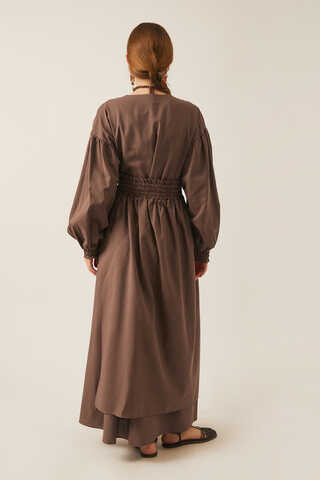 Çağıl Elbise Kahverengi - 8
