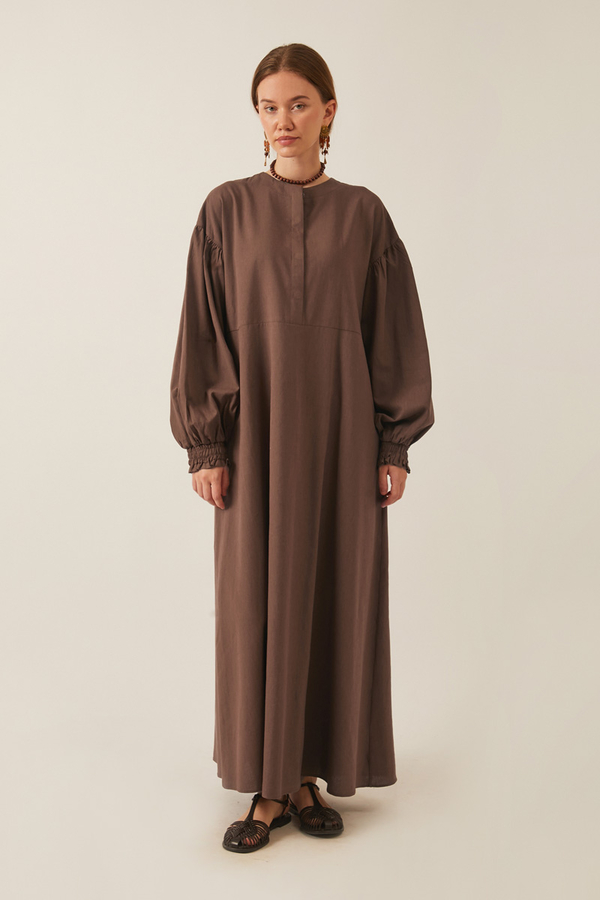 Çağıl Elbise Kahverengi - 2