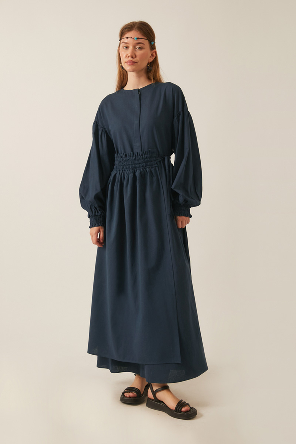 Çağıl Elbise Lacivert