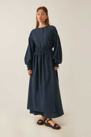 Çağıl Elbise Lacivert - 1