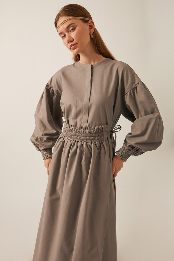 Çağıl Elbise Vizon - 9