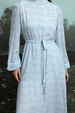 Çakıl Taşı Desen Elbise Bebe Mavisi - 4