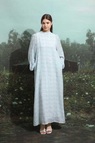 Çakıl Taşı Desen Elbise Bebe Mavisi - 2