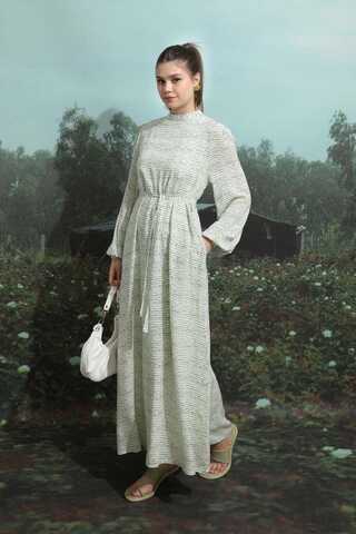 Çakıl Taşı Desen Elbise Haki - 2