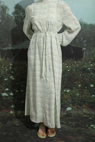 Çakıl Taşı Desen Elbise Haki - 3