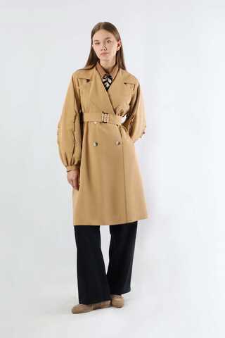 Trench With Frilled Sleeves Camel - 1