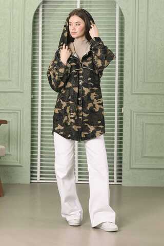 Camouflage Shirt Jacket Khaki - 4