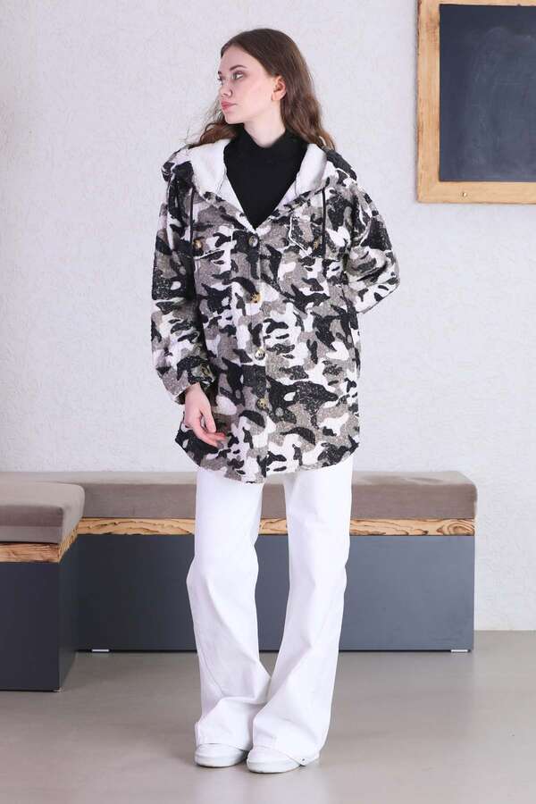 Camouflage Shirt Jacket White - 5