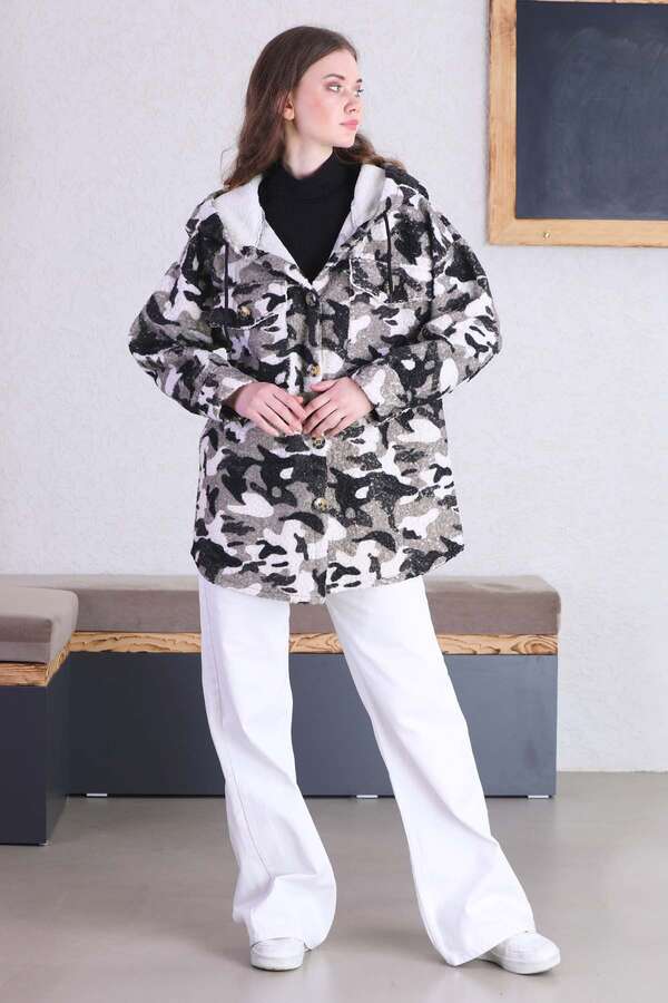 Camouflage Shirt Jacket White - 2