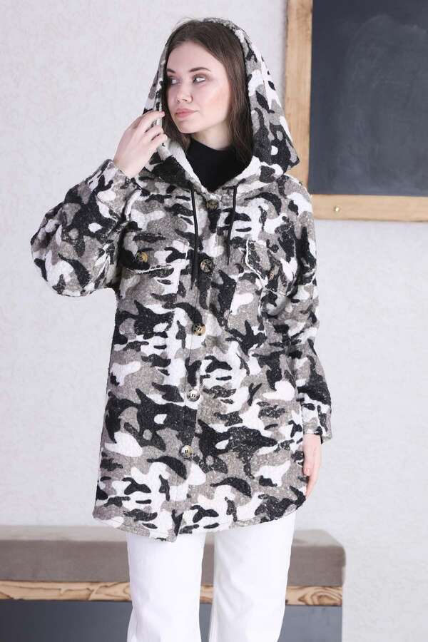 Camouflage Shirt Jacket White - 1