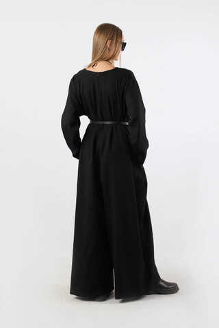 Çanta Aksesuarlı Oversize Tulum Siyah - 6