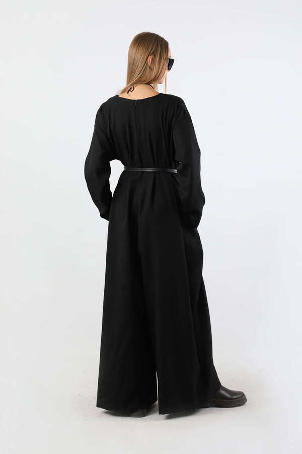 Çanta Aksesuarlı Oversize Tulum Siyah - 6