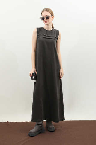 Çantalı Abaya Takım Antrasit - 2