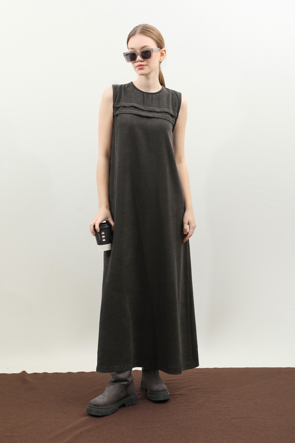 Çantalı Abaya Takım Antrasit - 2