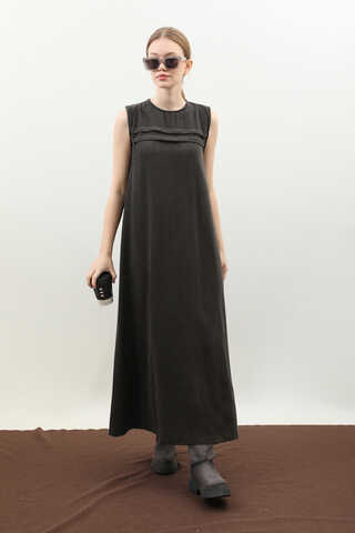 Çantalı Abaya Takım Antrasit - 3