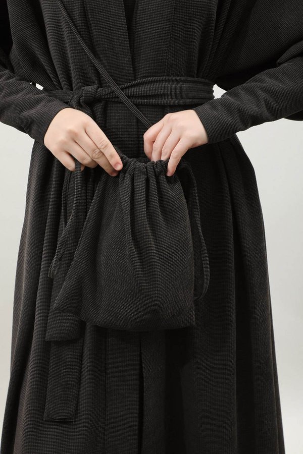 Çantalı Abaya Takım Antrasit - 14
