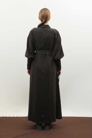Çantalı Abaya Takım Antrasit - 15