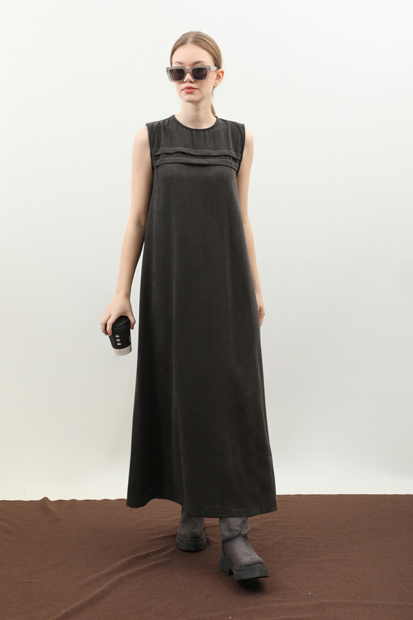 Çantalı Abaya Takım Antrasit - 3