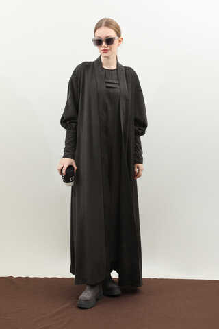 Çantalı Abaya Takım Antrasit - 4