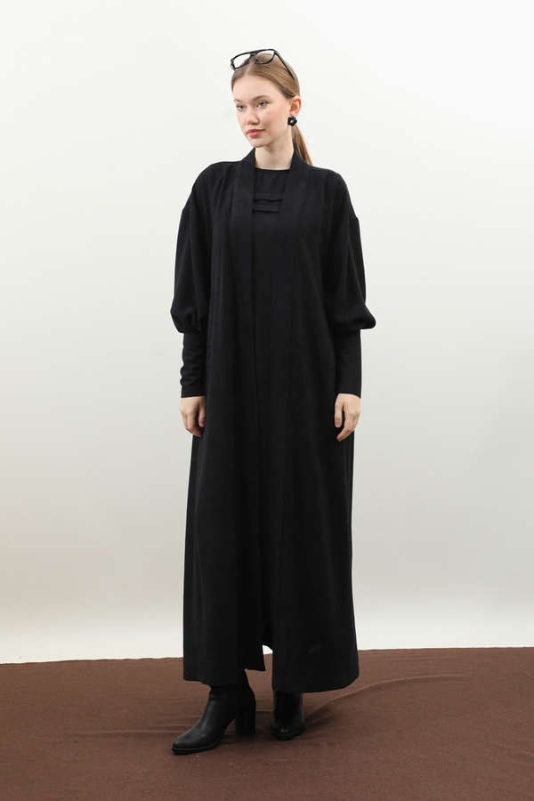 Çantalı Abaya Takım Siyah - 4
