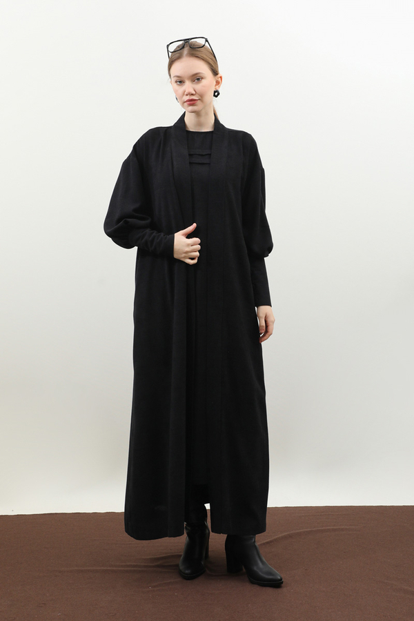 Çantalı Abaya Takım Siyah - 2