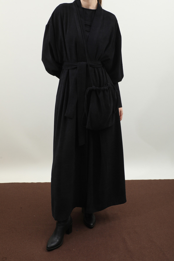Çantalı Abaya Takım Siyah - 7
