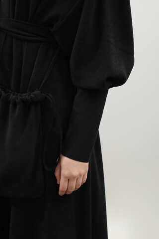 Çantalı Abaya Takım Siyah - 9