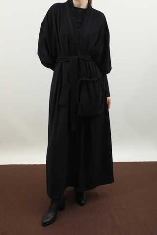 Çantalı Abaya Takım Siyah - 7