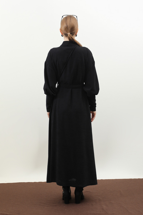 Çantalı Abaya Takım Siyah - 13